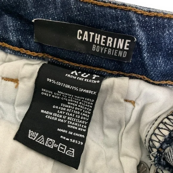 Kut From The Cloth Catherine Boyfriend Distressed Jeans Med Wash Stretch Sz 4 - Picture 11 of 11